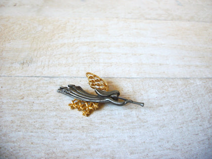 Vintage Pewter Gold Angel Brooch 61620