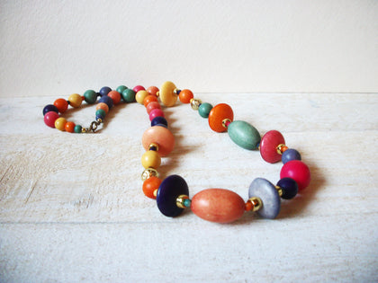 Retro Colorful Wood Necklace 62720