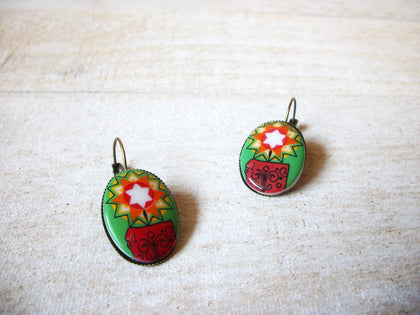 German Limoge Stone Christmas Earrings 62120