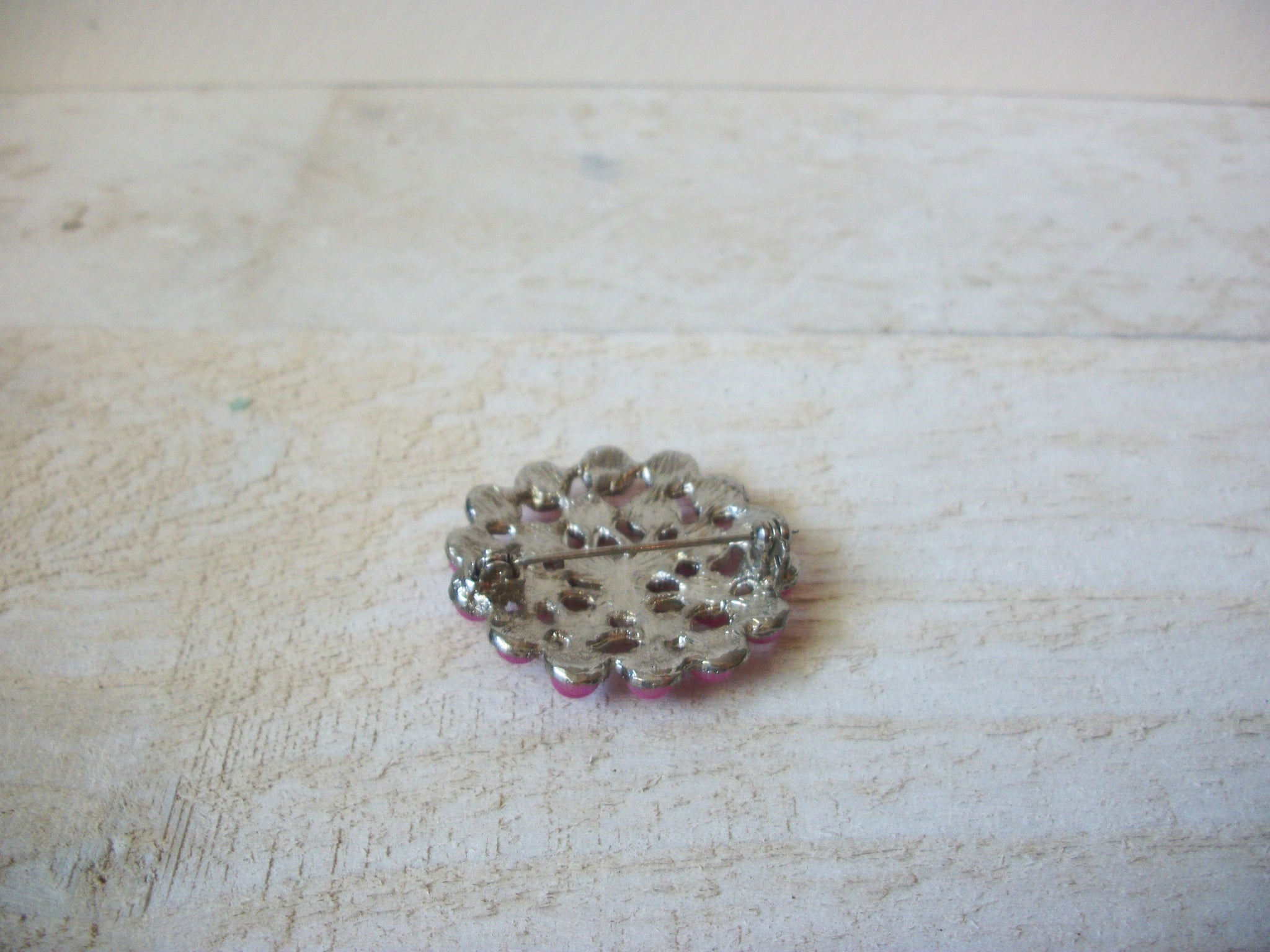 Retro Silver Pink Brooch 62620