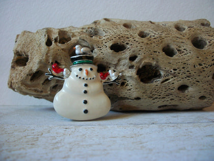 Vintage Snowman Brooch 61520