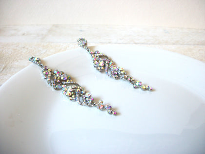 Vintage Aurora Borelias Crystal Wedding Earrings 61520