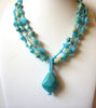 Retro Blue Glass Necklace 62520