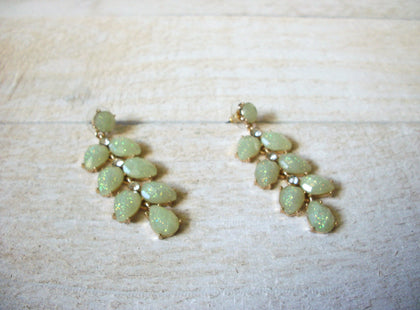 Retro Pale Mint Glitter Earrings 61020