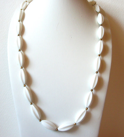 Vintage White Watermelon Beads Necklace 61920