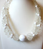 Hand Made Ice Princess Lucite White Clear Beads Necklace 61820