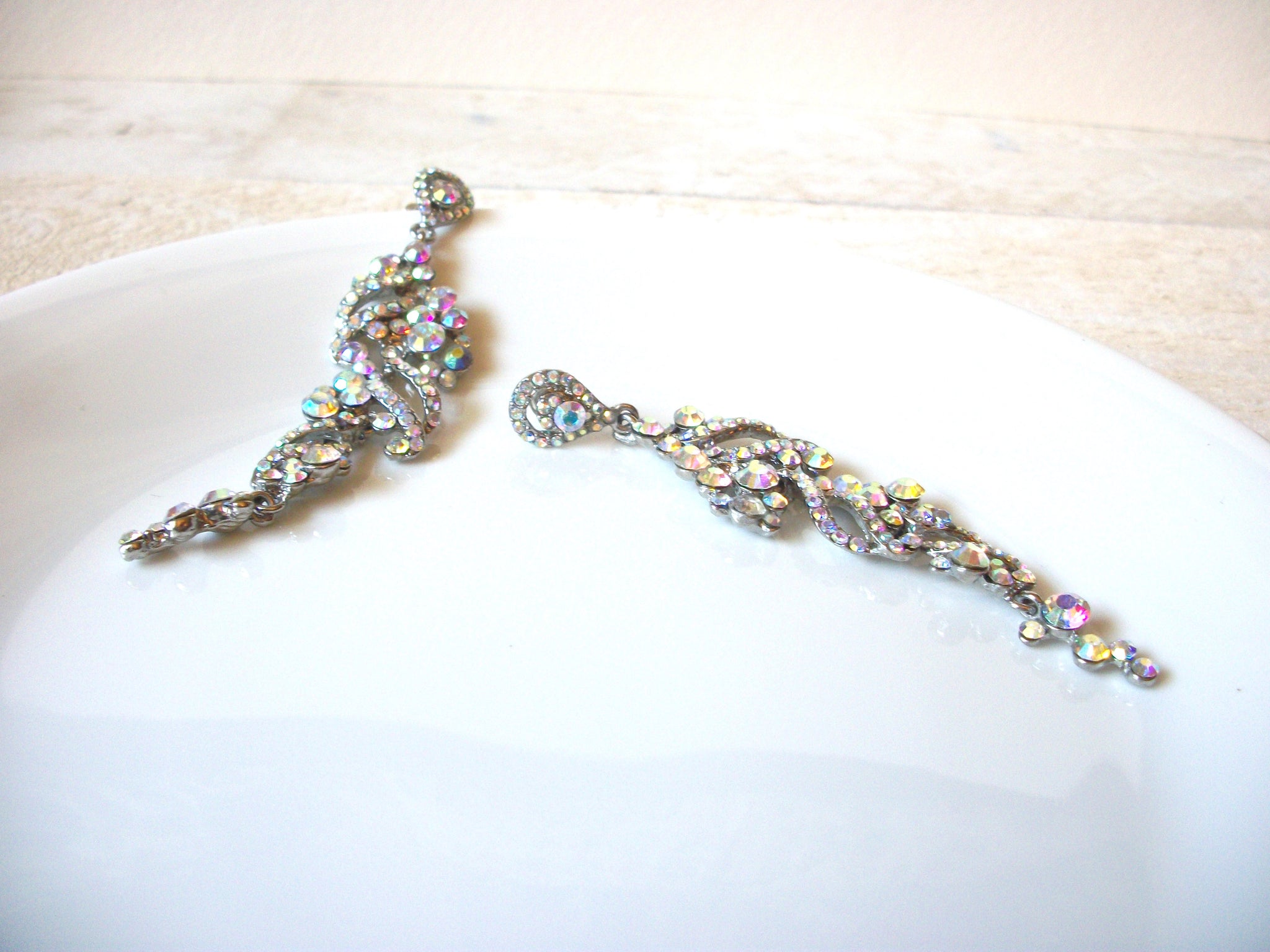 Vintage Aurora Borelias Crystal Wedding Earrings 61520