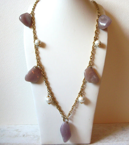 Vintage Lucite Pearls Necklace 61920