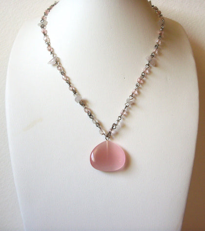 Vintage Rose Quartz Necklace 60920