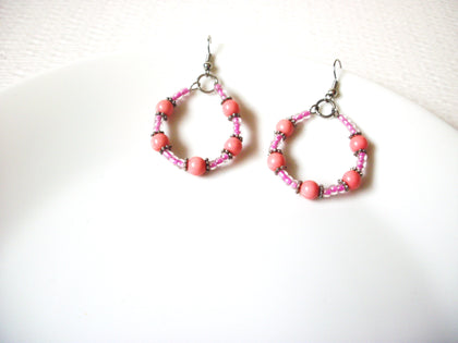 Hand Made Pink Coral Bohemian Dangle Earrings 121920