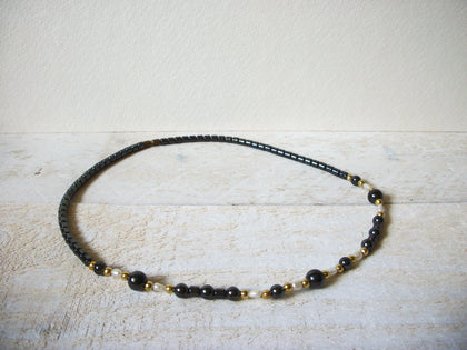 Retro Hematite Pearl Necklace 61020
