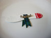 Vintage Hand Made Thin Long Snowman Brooch Pin 121320