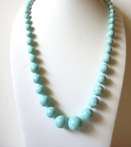 Retro Pastel Summer Aqua Green White Necklace 62720