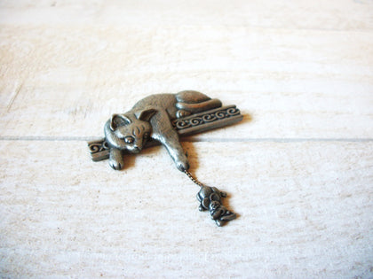 JJ Vintage Cat Mouse Brooch 61520