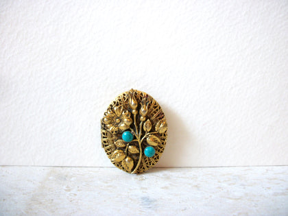 Vintage Black Gold Locket Brooch 70220
