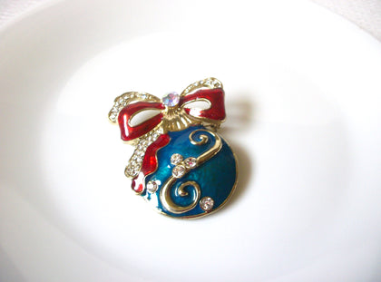 Vintage Christmas Globe AB Crystal Brooch Pin 121820