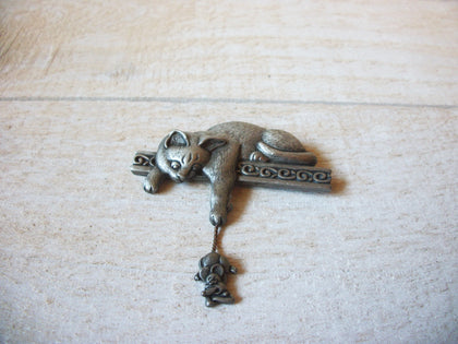 JJ Vintage Cat Mouse Brooch 61520