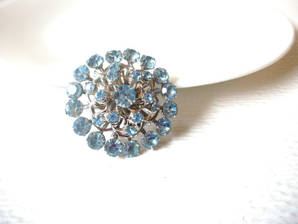 Vintage Blue Rhinestone Brooch Pin 121920