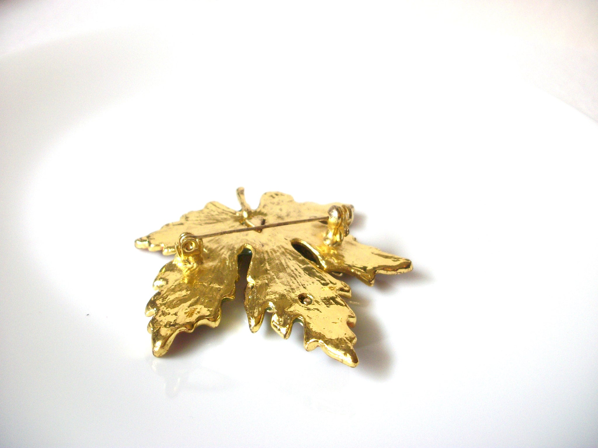 Vintage Maple Fall Leaf Brooch Pin 121720