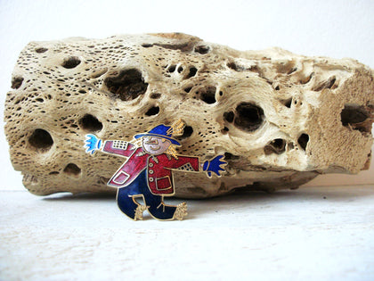 Vintage Cloisonne Scarecrow Brooch 61720