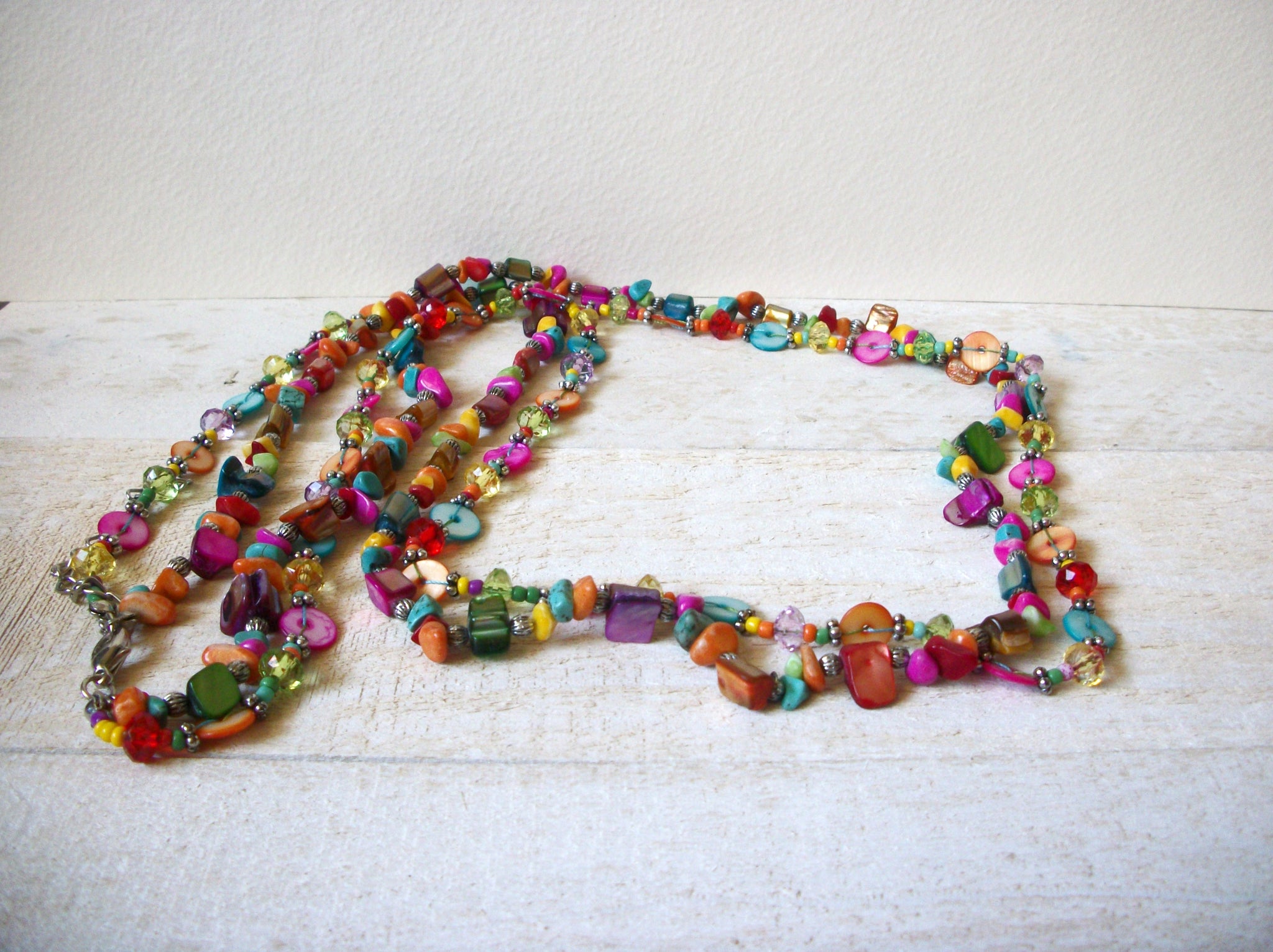 Vintage Glass Shell Colorful Necklace 62020