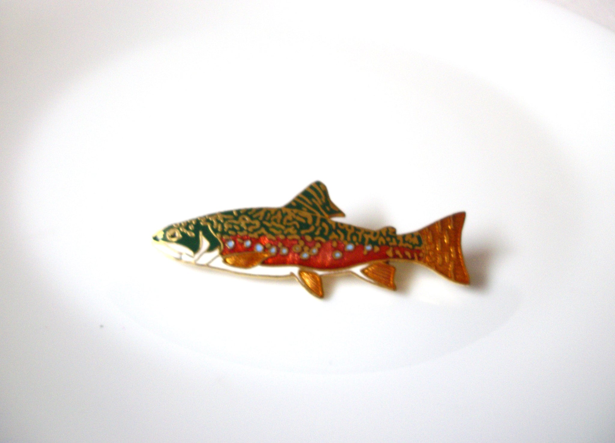 Vintage SPEAR 1998 Cloisonne Fish Brooch Pin 121720