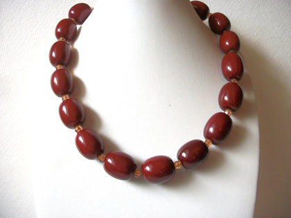 Vintage Lucite Rust Paprika Necklace 62520