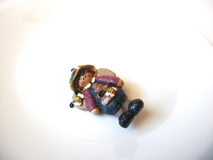 Vintage Hand Molded Little Beekeeper Brooch Pin 121320