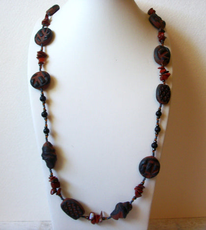 Retro Lava Rock Beads Necklace 61220