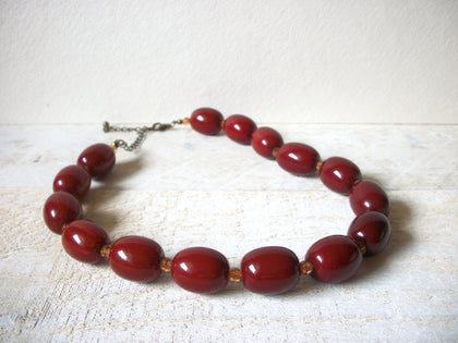 Vintage Lucite Rust Paprika Necklace 62520