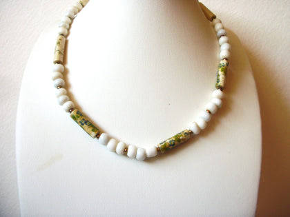 Vintage 1950s Forgetmenot Glass Necklace 61820