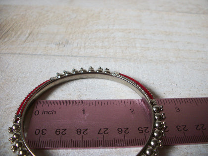 Retro Silver Red Thinner Bangle Bracelet 62320