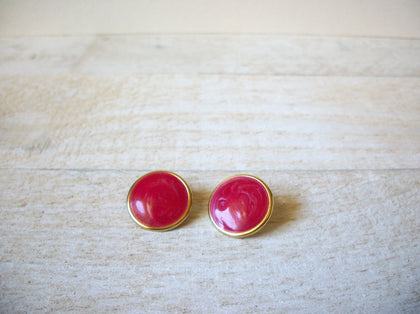 Retro Gold Coral Pink Earrings 61620