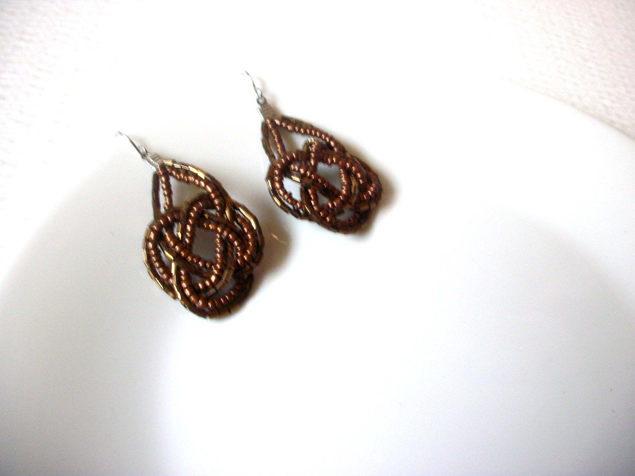 Hand Made Bronze Glass Bohemian Dangle Earrings 121920