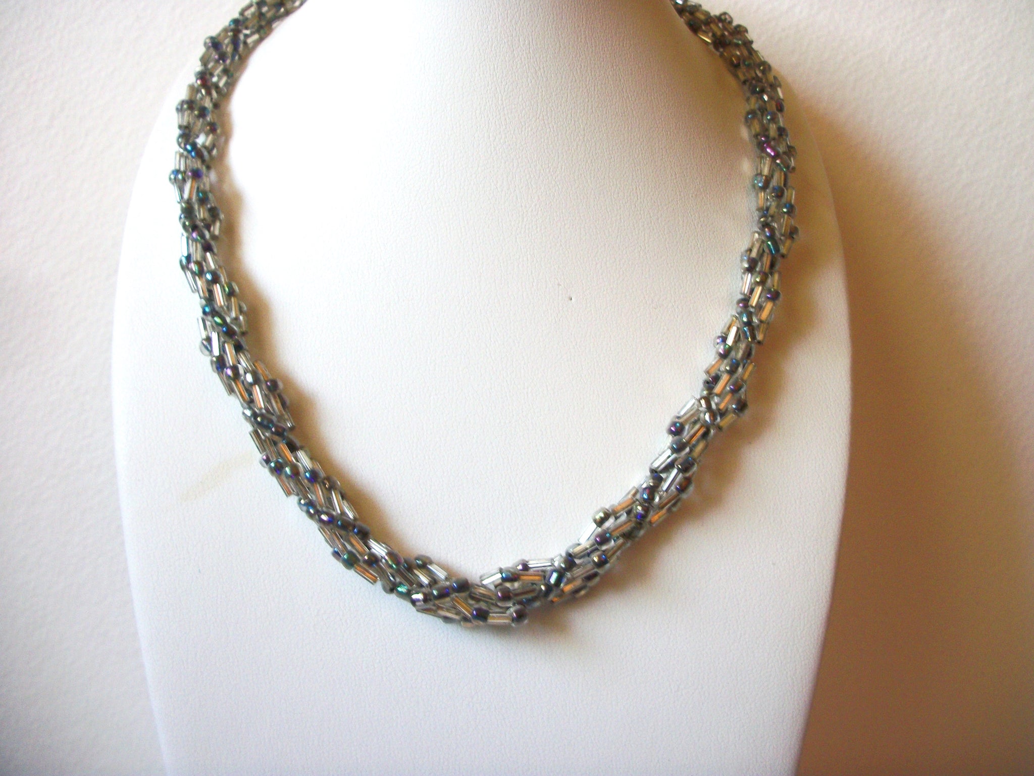 Vintage Iridescent Glass Necklace 61820