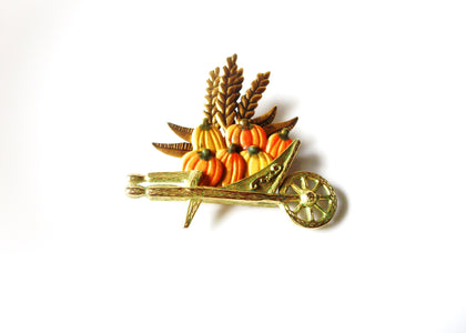 Vintage Fall Pumpkin Harvest Brooch Pin 121920