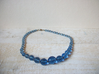 Vintage Blue Czech Glass Necklace 61920