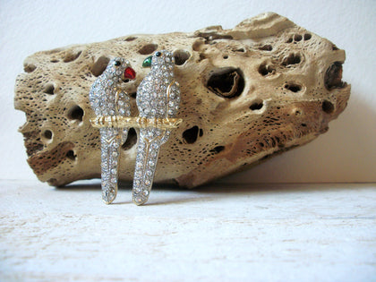 Vintage Rhinestone Birds Brooch 62820