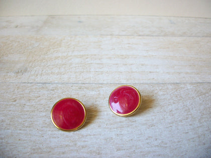 Retro Gold Coral Pink Earrings 61620