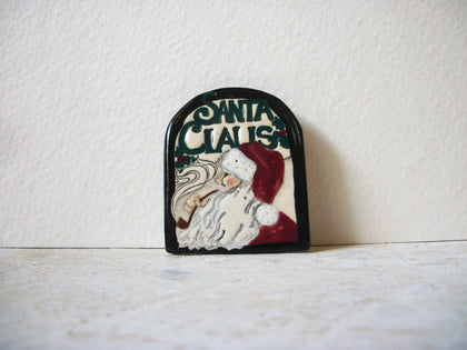 Vintage Ceramic Santa Brooch 62720