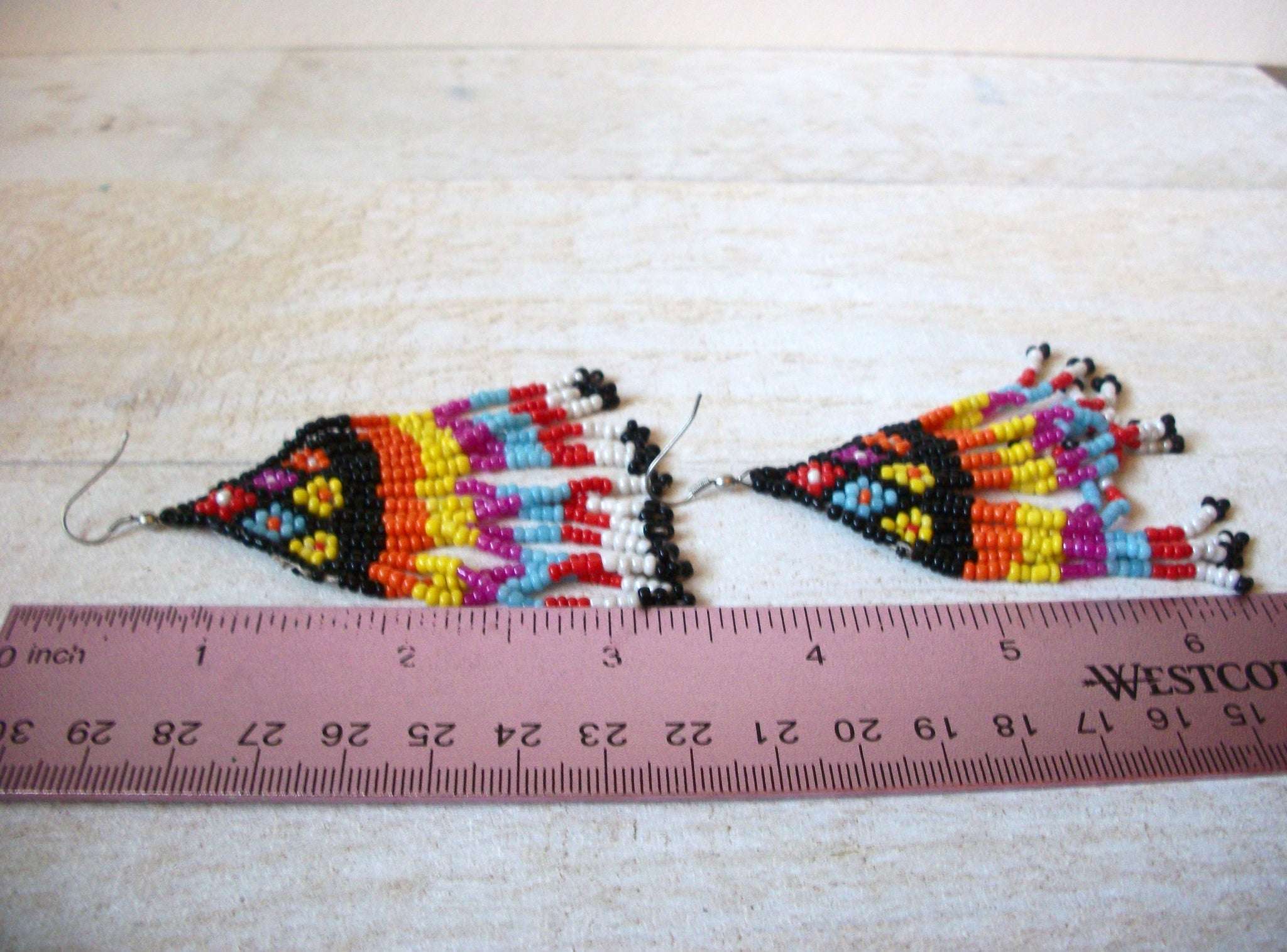 Colorful Native American Glass Earrings 62620