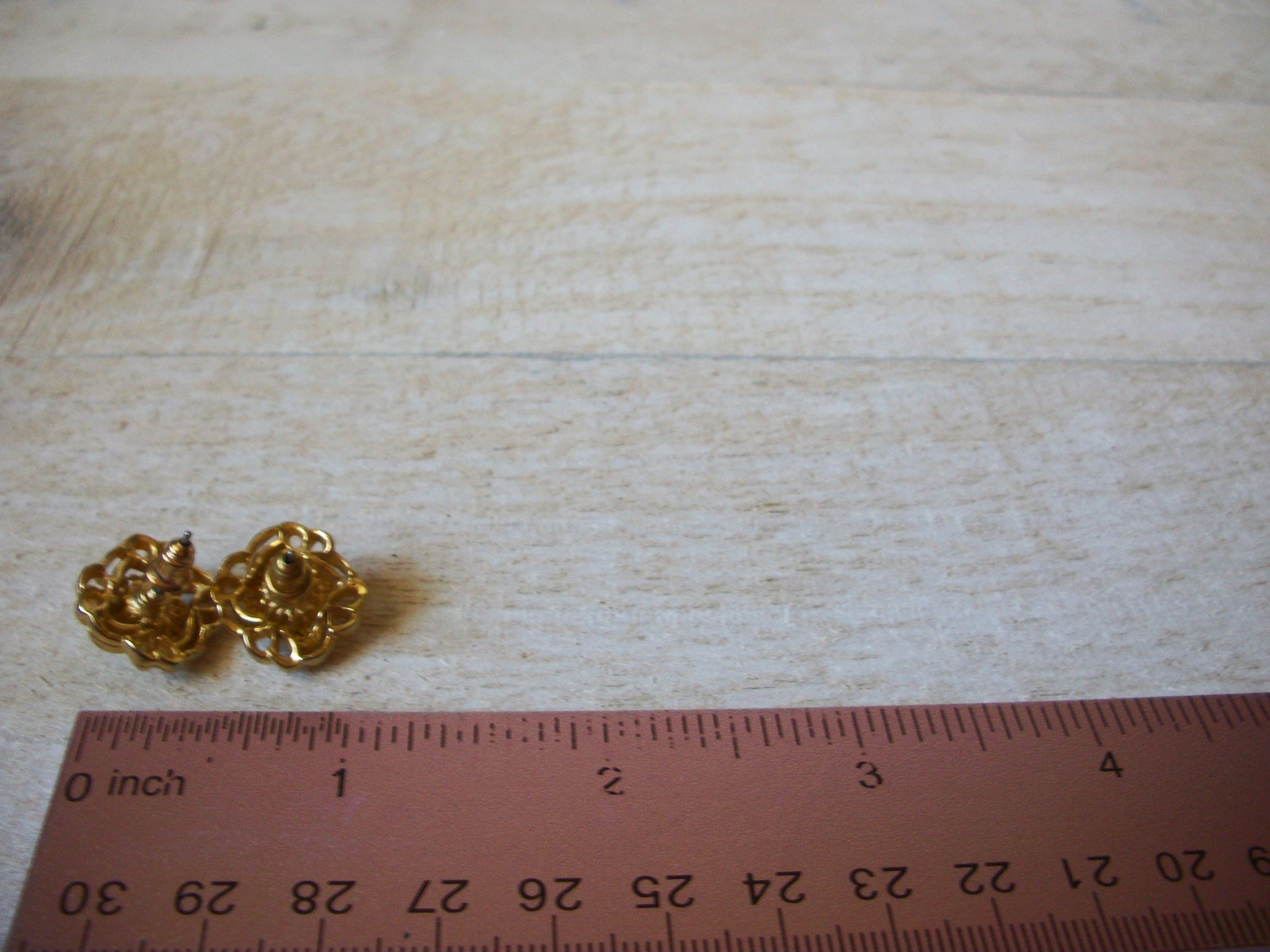 Vintage Gold Black Earrings 61620