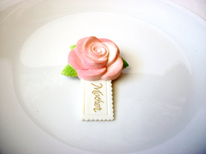 Vintage Mother Rose Brooch Pin 121820