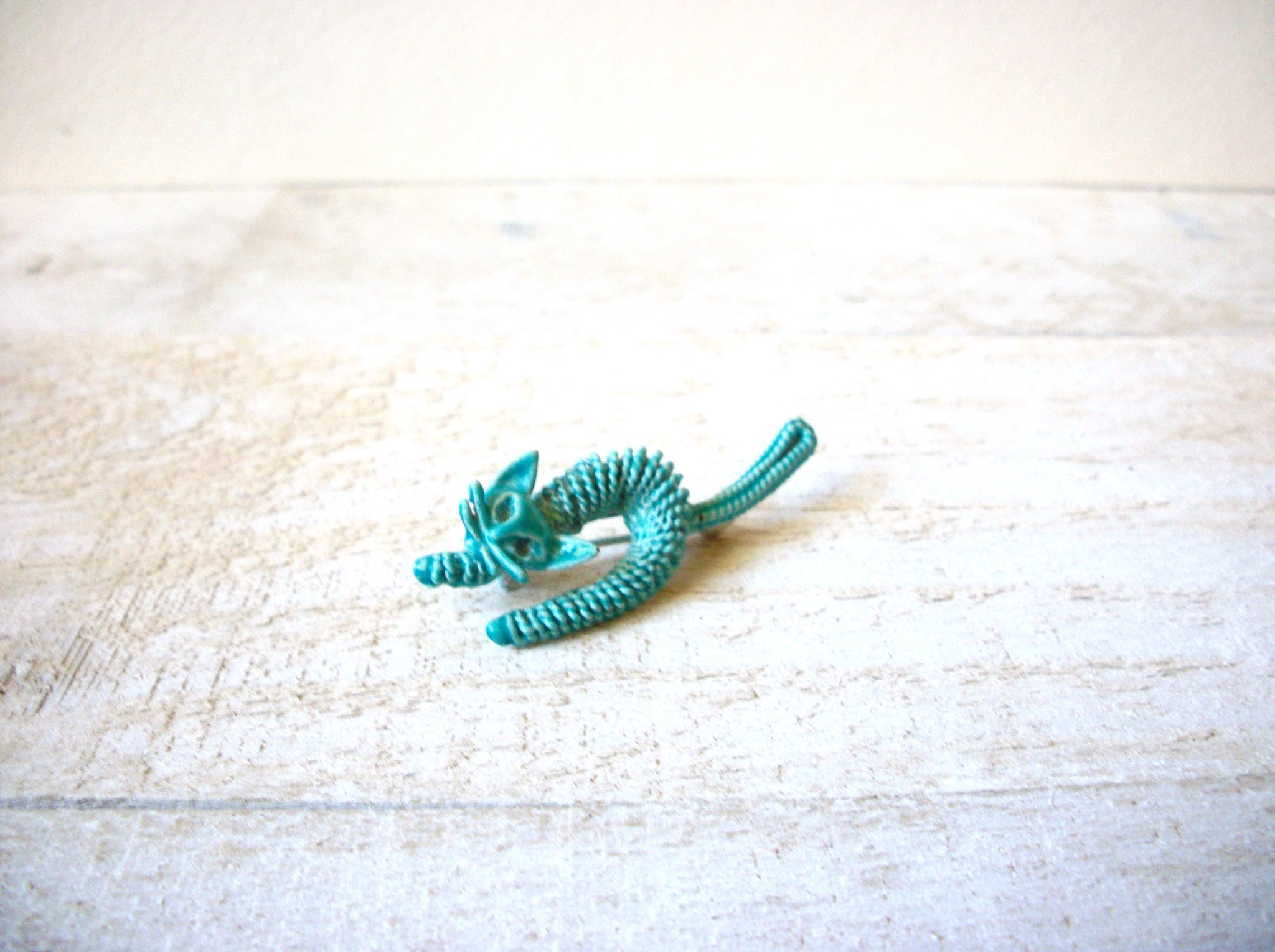 Retro Blue Cat Brooch 62920