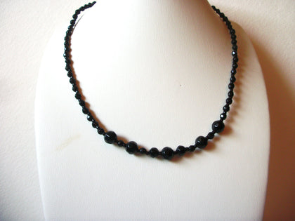 Dainty Black Czech Glass Necklace 61120