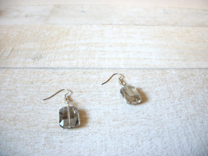 Retro Pale Gray Glass Earrings  61520