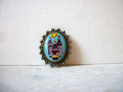 German Limoge Stone Christmas Brooch 61920