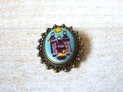 German Limoge Stone Christmas Brooch 61920