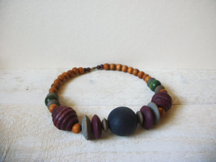 Bohemian Wood Shorter Length Necklace 61820