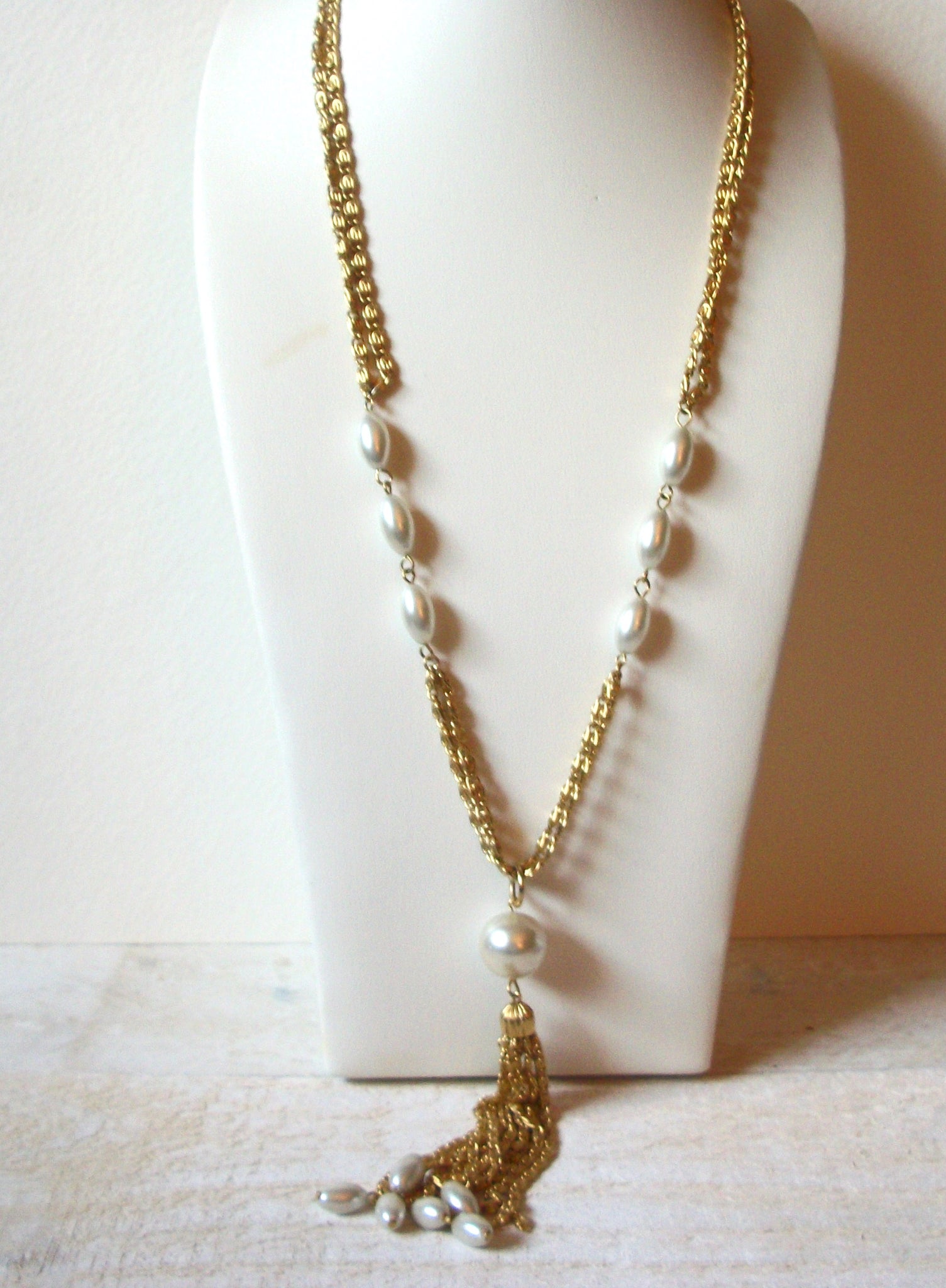 Vintage Tassel Pearl Necklace 61120